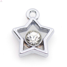 Custom silver alloy star charm,silver crystal pendant charm jewelry